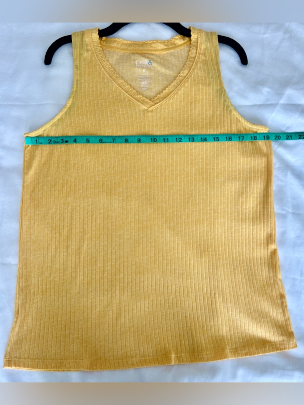Croft & Barrow Sunlit Yellow Ribbed V-Neck Tank - Picture 6 of 7